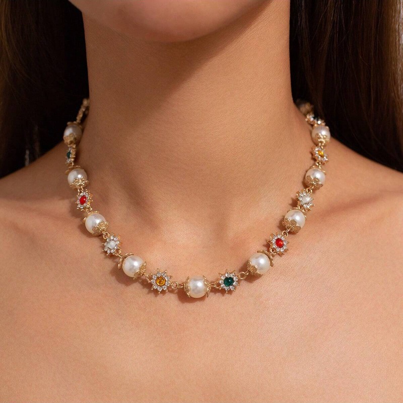Pearl Choker Necklace Vintage - インゲマーク ヴィンテージ パール チョーカー ネックレス レディース
