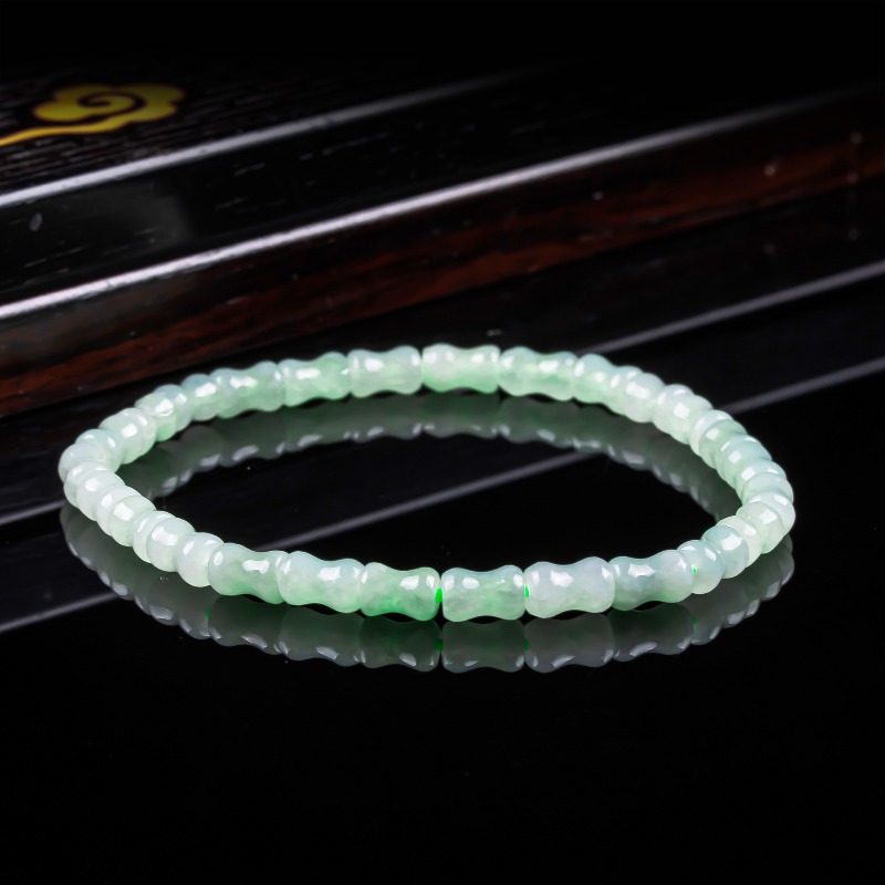 Bracelets - 新しい本物の天然良質な翡翠竹のブレスレットネックレス、彫刻チャーム、ジェダイトジュエリー、ファッションチャームギフト、女性男性用、証明書付き
