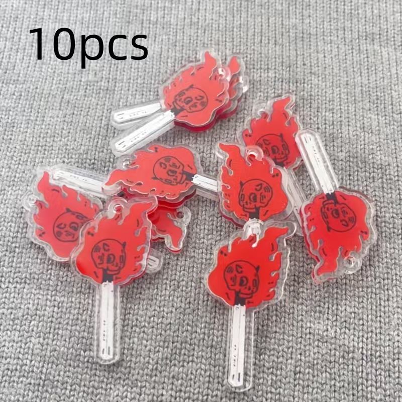 Earrings - 10個のアクリルスカルペンダント、DIYジュエリー作り、イヤリング、ネックレス、キーホルダーアクセサリー