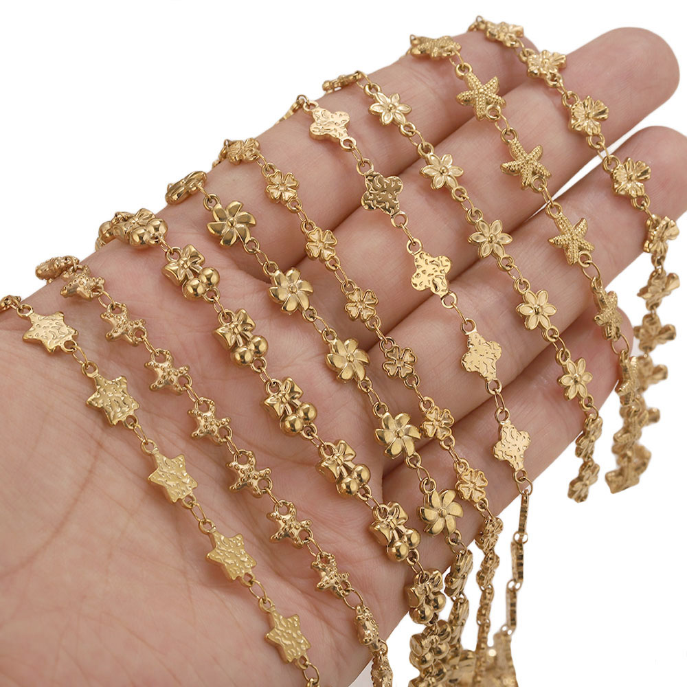 1メートルステンレス鋼フラワー・スターリンクケーブルチェーン - Body Jewelry のレビューと価格