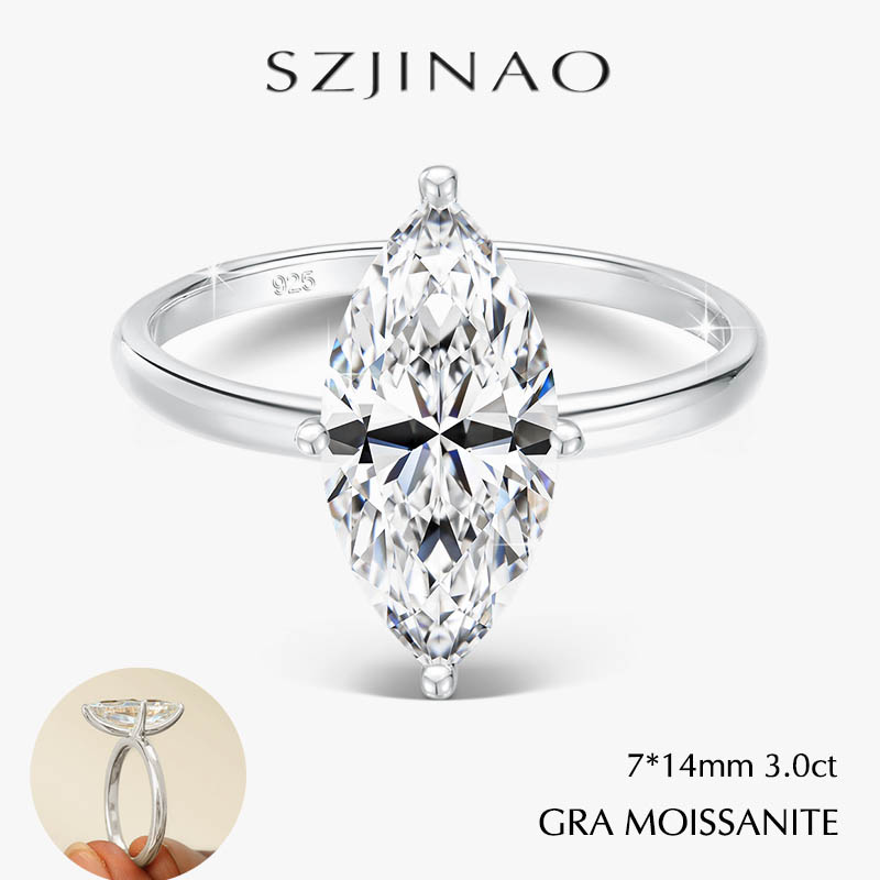 GRA 2/3CT モアッサナイト婚約指輪女性男性マーキスカ - Moissanite Engagement Ring 1 Carat のレビューと価格