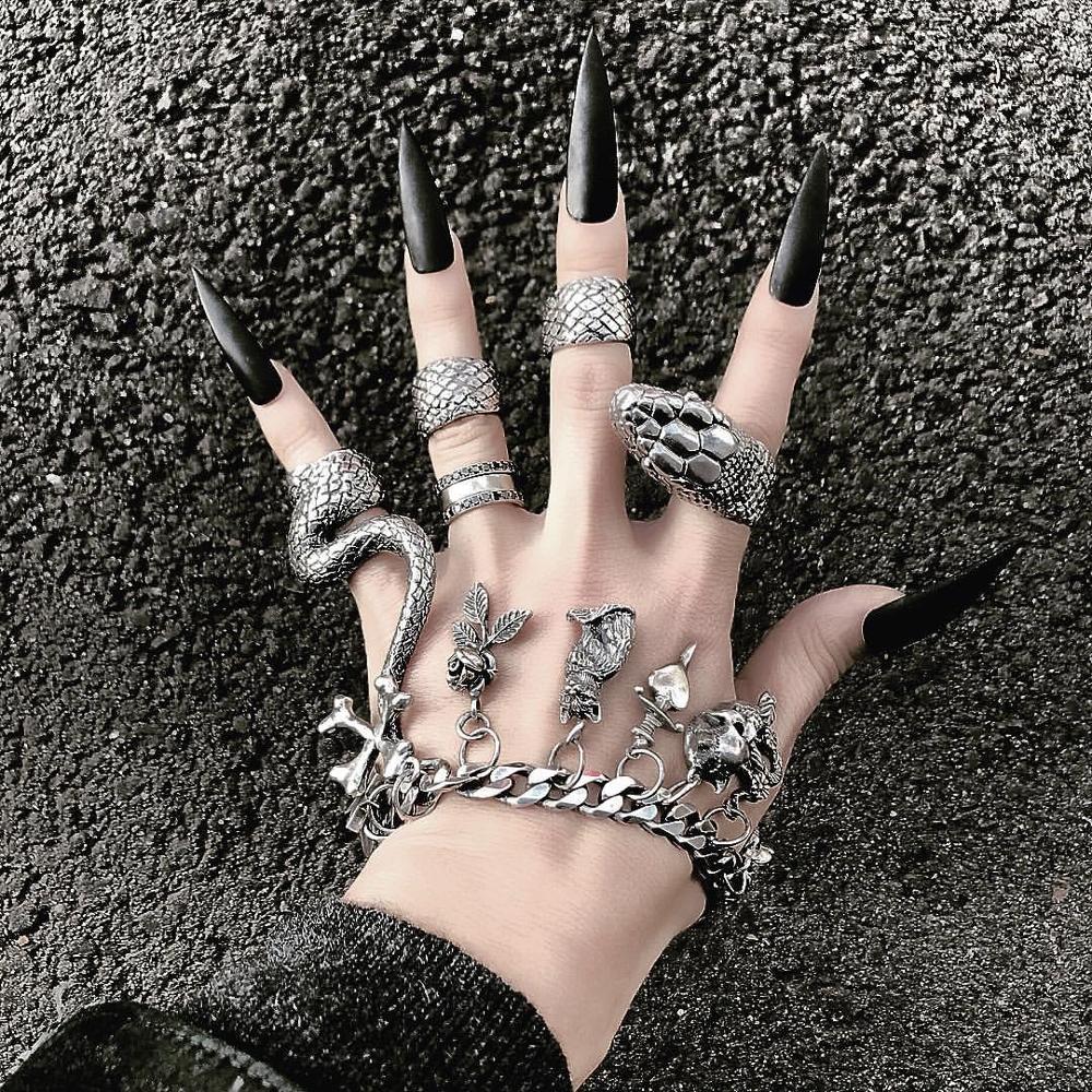 KMVEXO 4 ピース/セットゴシックスチームパンクスネー - Vintage Punk Knuckle Rings Set のレビューと価格