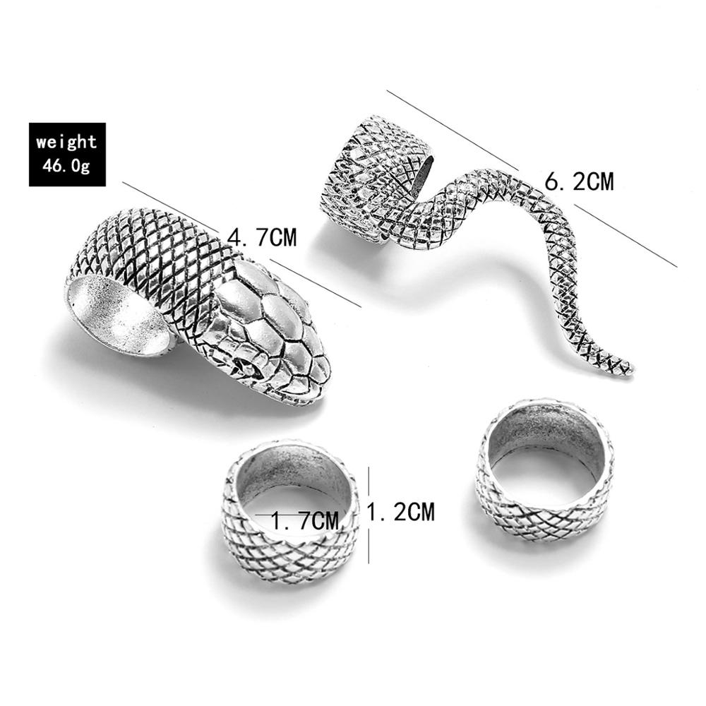 KMVEXO 4 ピース/セットゴシックスチームパンクスネー - Vintage Punk Knuckle Rings Set のレビューと価格