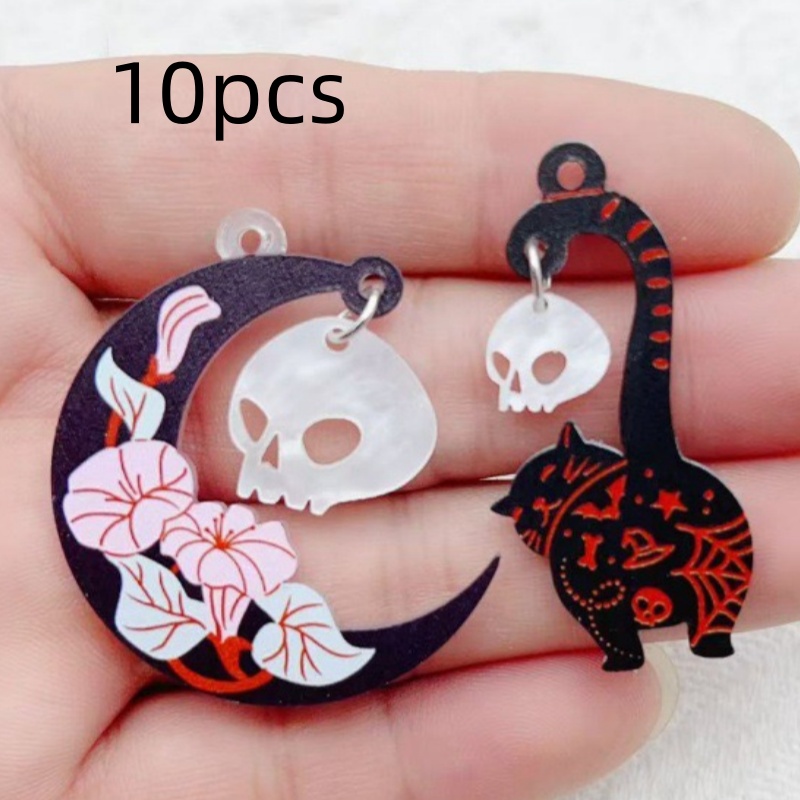 10個入り ハロウィン アクリル ゴースト ブラックキャット - Earrings のレビューと価格