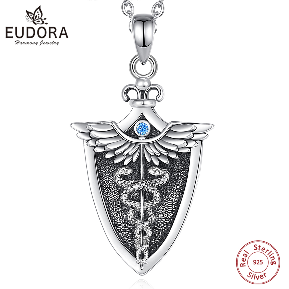 Eudora-男性と女性のためのダブルスネークペンダント付き - 925 Sterling Silver Chain Necklace Men のレビューと価格