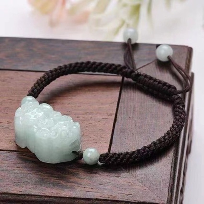 天然ジェダイトAグレード貔貅ブレスレット（男女兼用）、高級ジ - Bracelets のレビューと価格