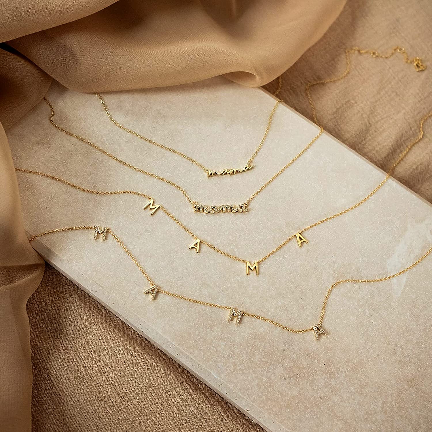 GD卸売 エレガントなギフト 変色しないジュエリー 母の日  - Initial Letter Necklace 18K Gold のレビューと価格