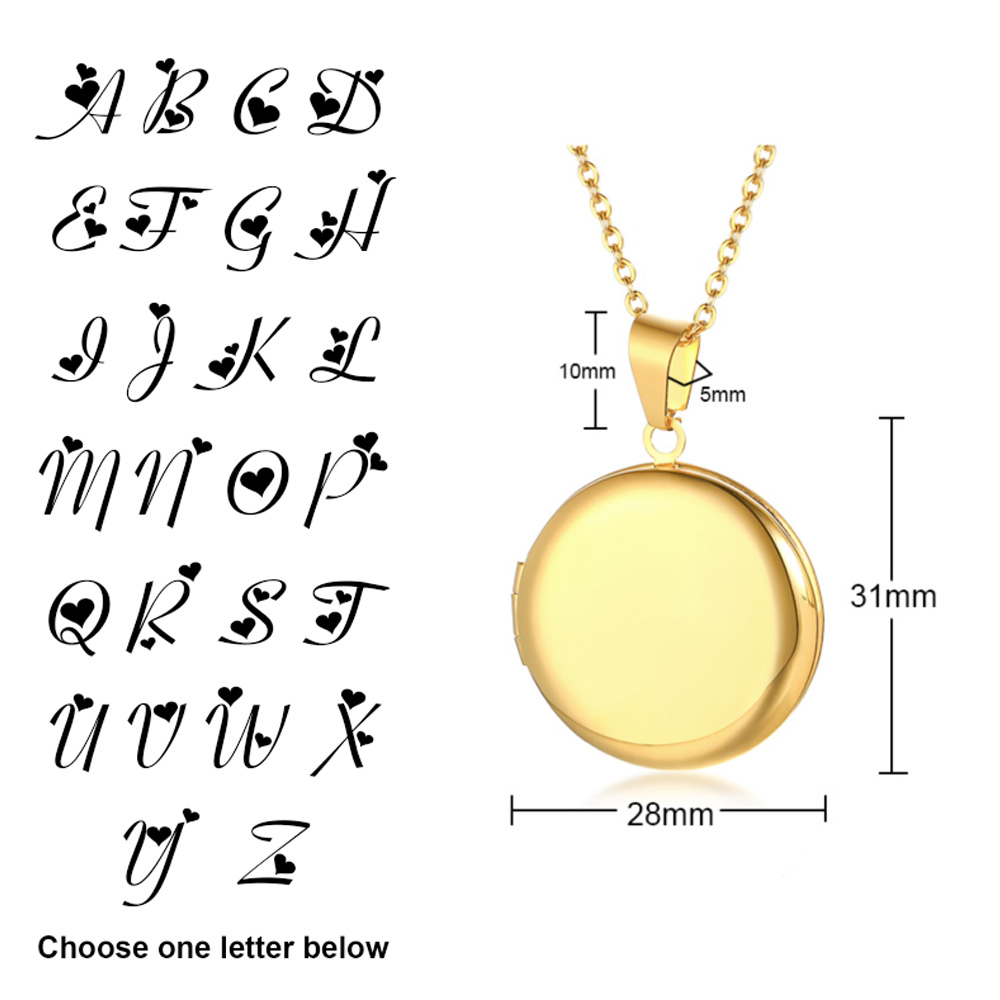 無料彫刻イニシャルハートロケットペンダント女性女の子用、ステ - Heart Locket Necklace Photo のレビューと価格
