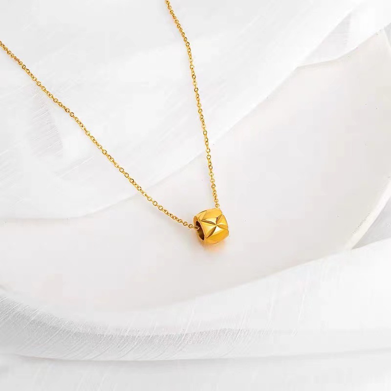 女性のための円形ビーズペンダントネックレス,ゴールドのダイヤ - Cross Pendant Necklace Gold のレビューと価格