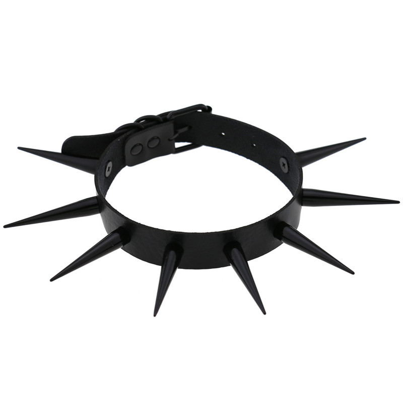 男性と女性のためのスパイク付きパンクネックレス,ロングスパイ - Goth Punk Spike Choker のレビューと価格
