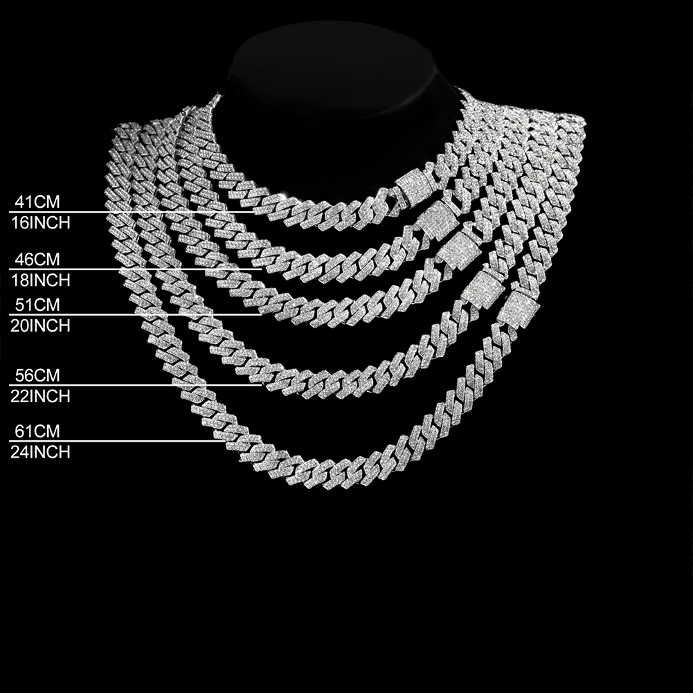 14 ミリメートルアイスアウトプロングキューバリンクチェーン - Cuban Link Chain 12Mm のレビューと価格