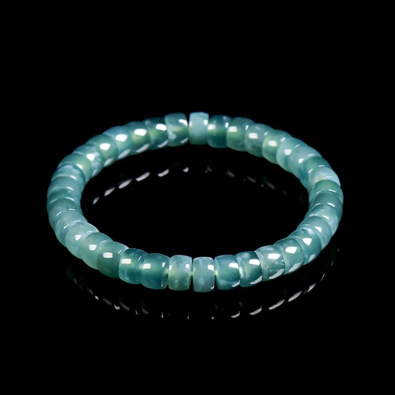 天然グレードAジェダイトブルーウォーター、オールドスタイルバ - Bracelets のレビューと価格