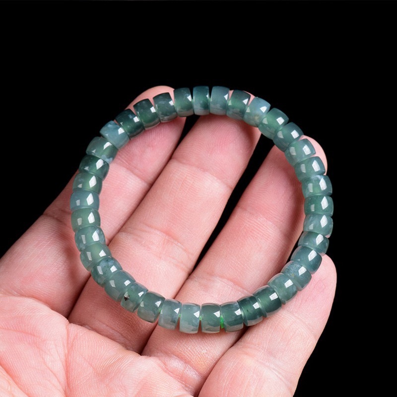 天然グレードAジェダイトブルーウォーター、オールドスタイルバ - Bracelets のレビューと価格