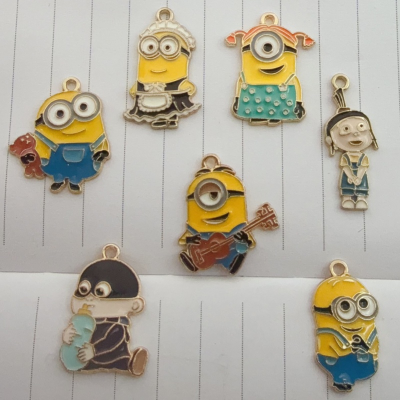 10個入り合金製ドリップオイル漫画ペンダント、DIYジュエリ - Earrings のレビューと価格