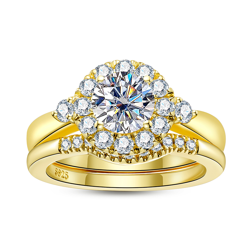 婚約指輪 ゴールドカラー レディース用 925スターリングシ - Moissanite Engagement Ring 1 Carat のレビューと価格