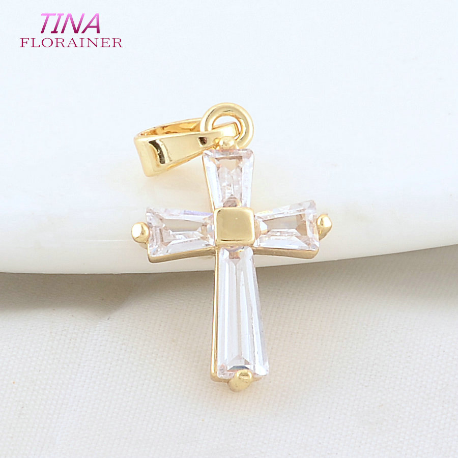 6 個 12*18 ミリメートル 14 K ゴールドカラー真 - Cross Pendant Necklace Gold のレビューと価格