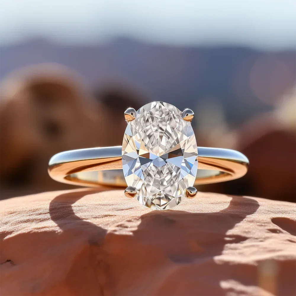 1/2/3 カラット オーバルカット モアサナイト 婚約指輪 - Moissanite Engagement Ring 1 Carat のレビューと価格