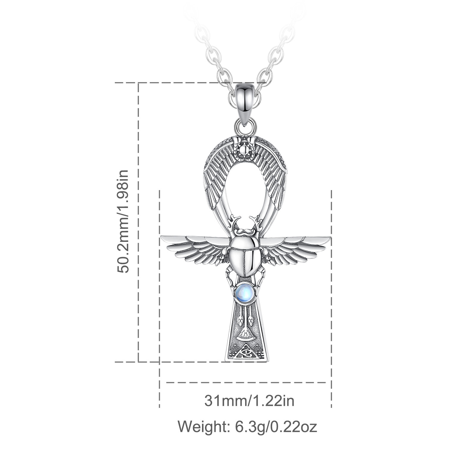 Eudora-男性と女性のための古代エジプトのアンクルネック - 925 Sterling Silver Chain Necklace Men のレビューと価格