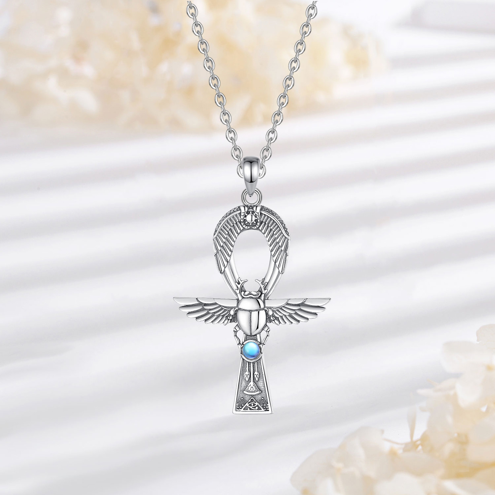 Eudora-男性と女性のための古代エジプトのアンクルネック - 925 Sterling Silver Chain Necklace Men のレビューと価格
