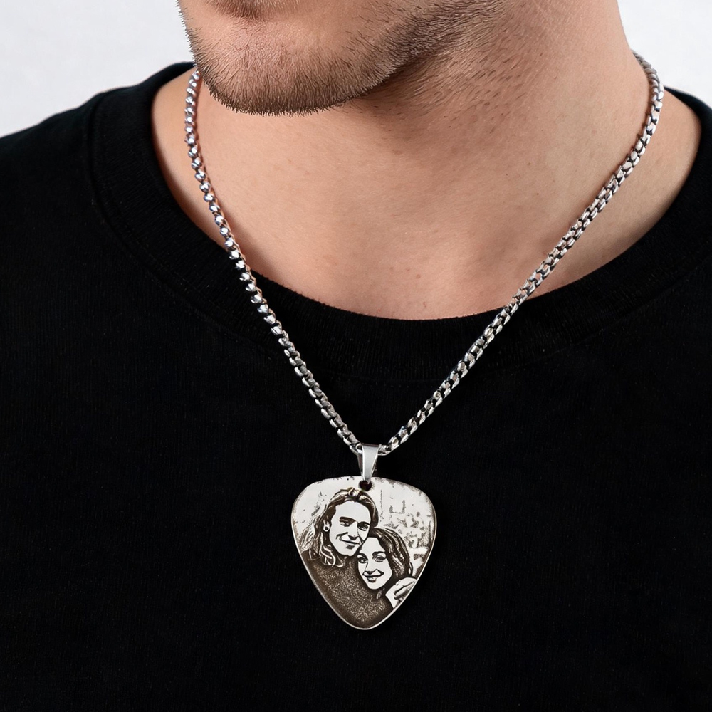 カスタマイズされたカップル写真ペンダントネックレス、写真を刻 - Custom Name Necklace Stainless Steel のレビューと価格