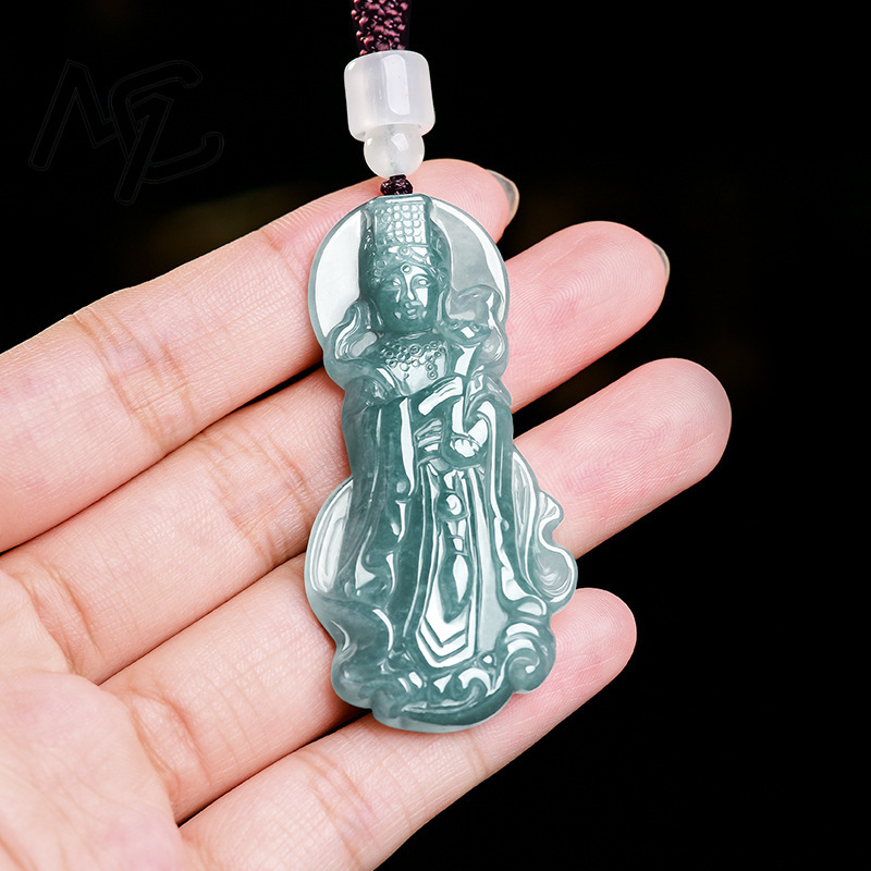天然の本物のエメラルドブルーウォーター瑪瑙ペンダント ミャン - Necklaces のレビューと価格