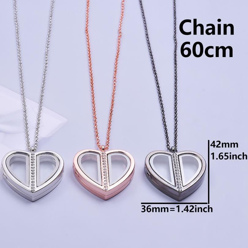 男性と女性のための磁気ハートロケットネックレスジュエリー,ペ - Heart Locket Necklace Photo のレビューと価格