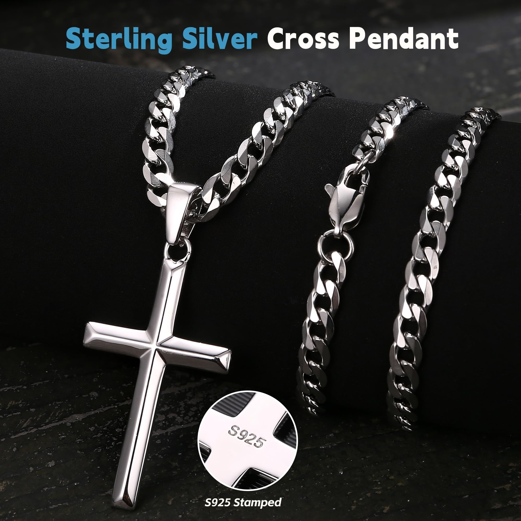 Fansilver 925 スターリングシルバー クロスネッ - 925 Sterling Silver Chain Necklace Men のレビューと価格