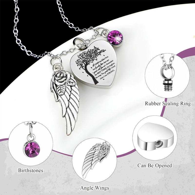 遺灰用ネックレス、3種類のスタイル、火葬記念品ネックレス、愛 - Heart Locket Necklace Photo のレビューと価格