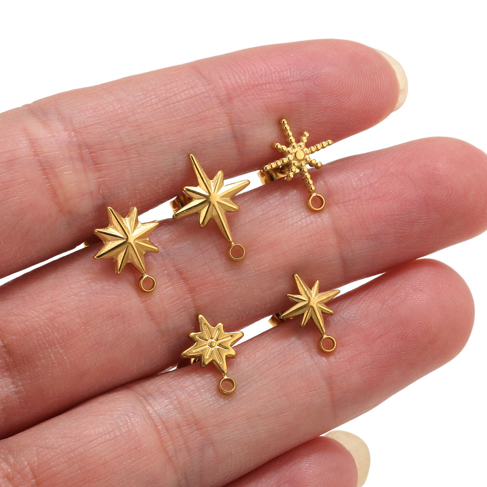 6個入りステンレス製スターピアススタッド、イヤリング製作ツー - Body Jewelry のレビューと価格
