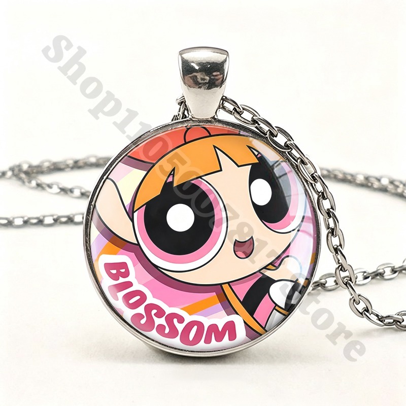 かわいいパワーパフ・ガールズキュートネックレス、漫画風クリエ - Anime Pendant Necklace のレビューと価格