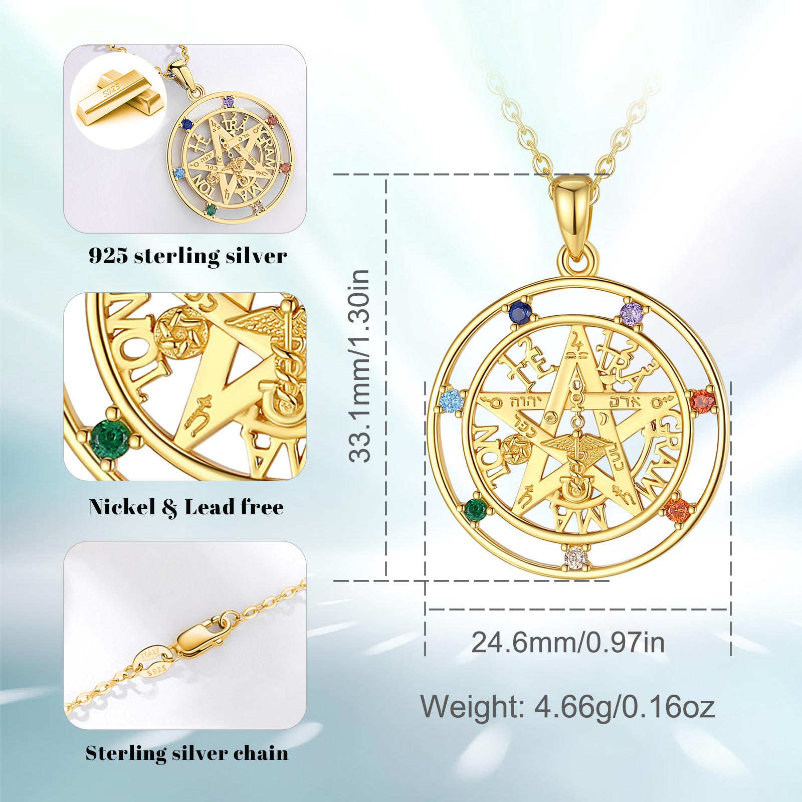 Eudora 925-女性用スターリングシルバーの五芒星ネッ - 925 Sterling Silver Chain Necklace Men のレビューと価格