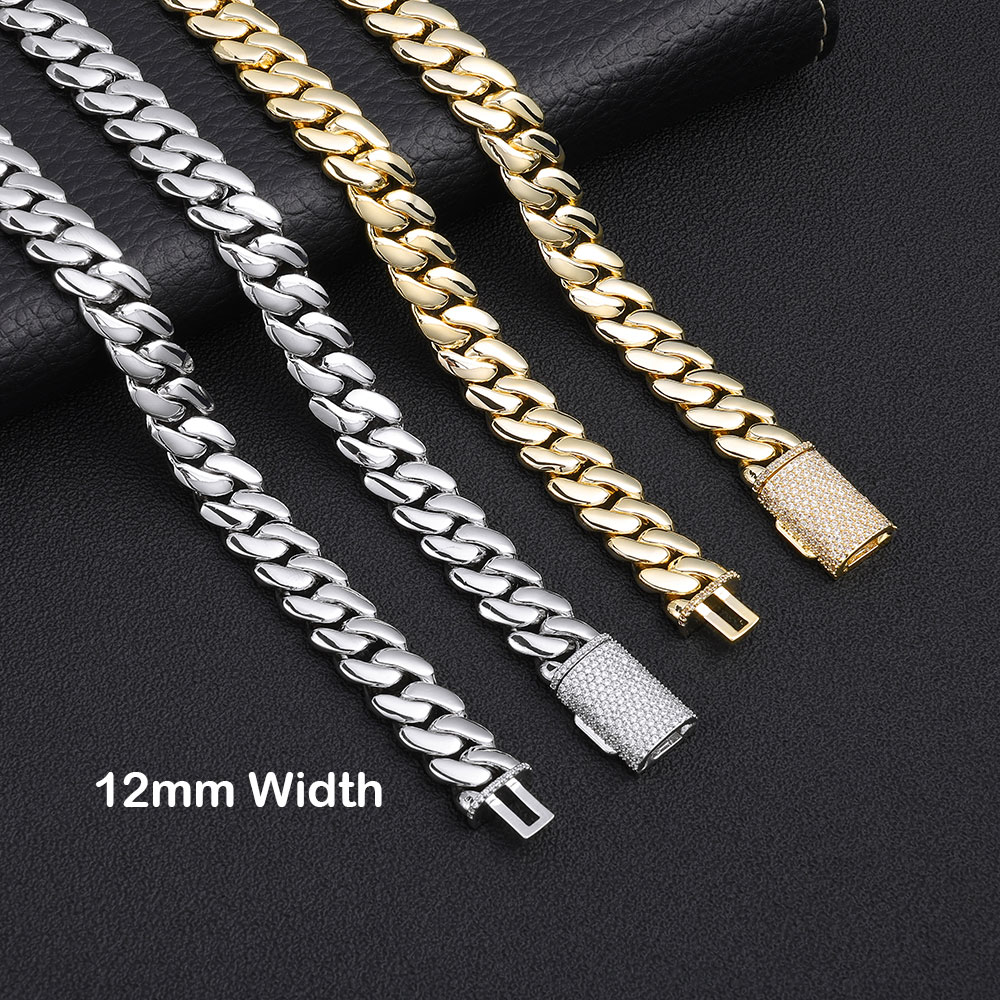 ESKEEM 12mm 14K金メッキキューバンネックレス  - Cuban Link Chain 12Mm のレビューと価格