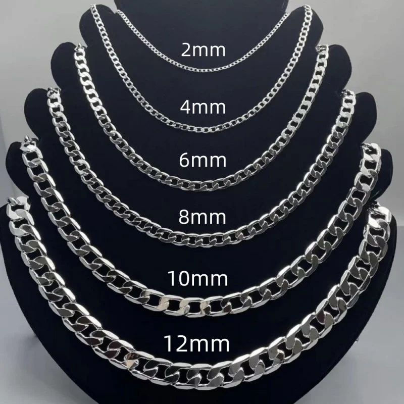 メンズ 925 スターリングシルバーネックレス 2/4/6/ - Cuban Link Chain 12Mm のレビューと価格