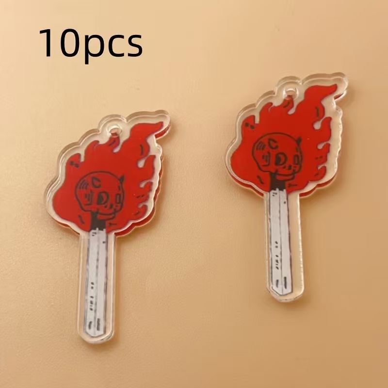 10個のアクリルスカルペンダント、DIYジュエリー作り、イヤ - Earrings のレビューと価格
