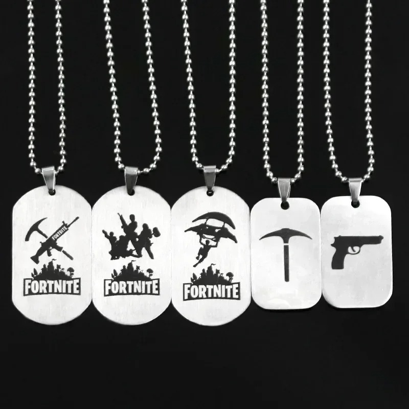 ゲームフォートナイトアニメネックレスステンレス鋼ハングタグネ - Anime Pendant Necklace のレビューと価格