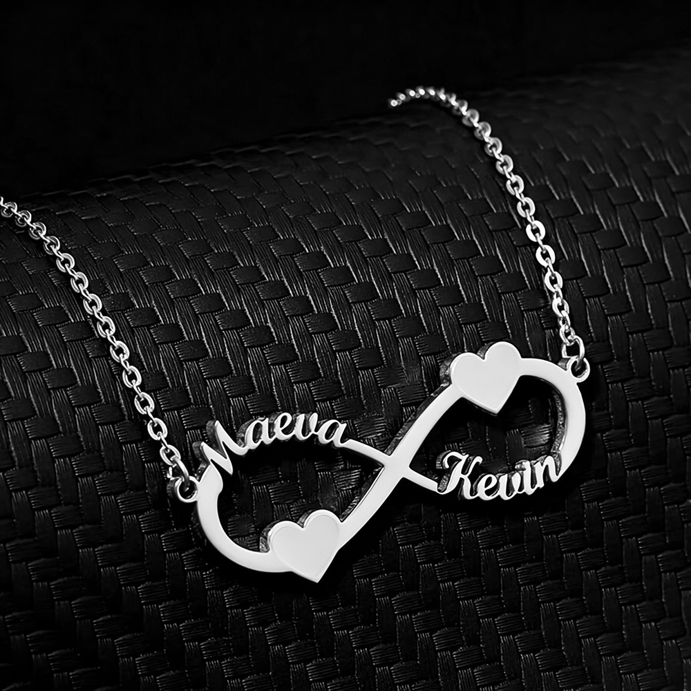 カスタムネームネックレス インフィニティハートペンダント ス - Custom Name Necklace Stainless Steel のレビューと価格