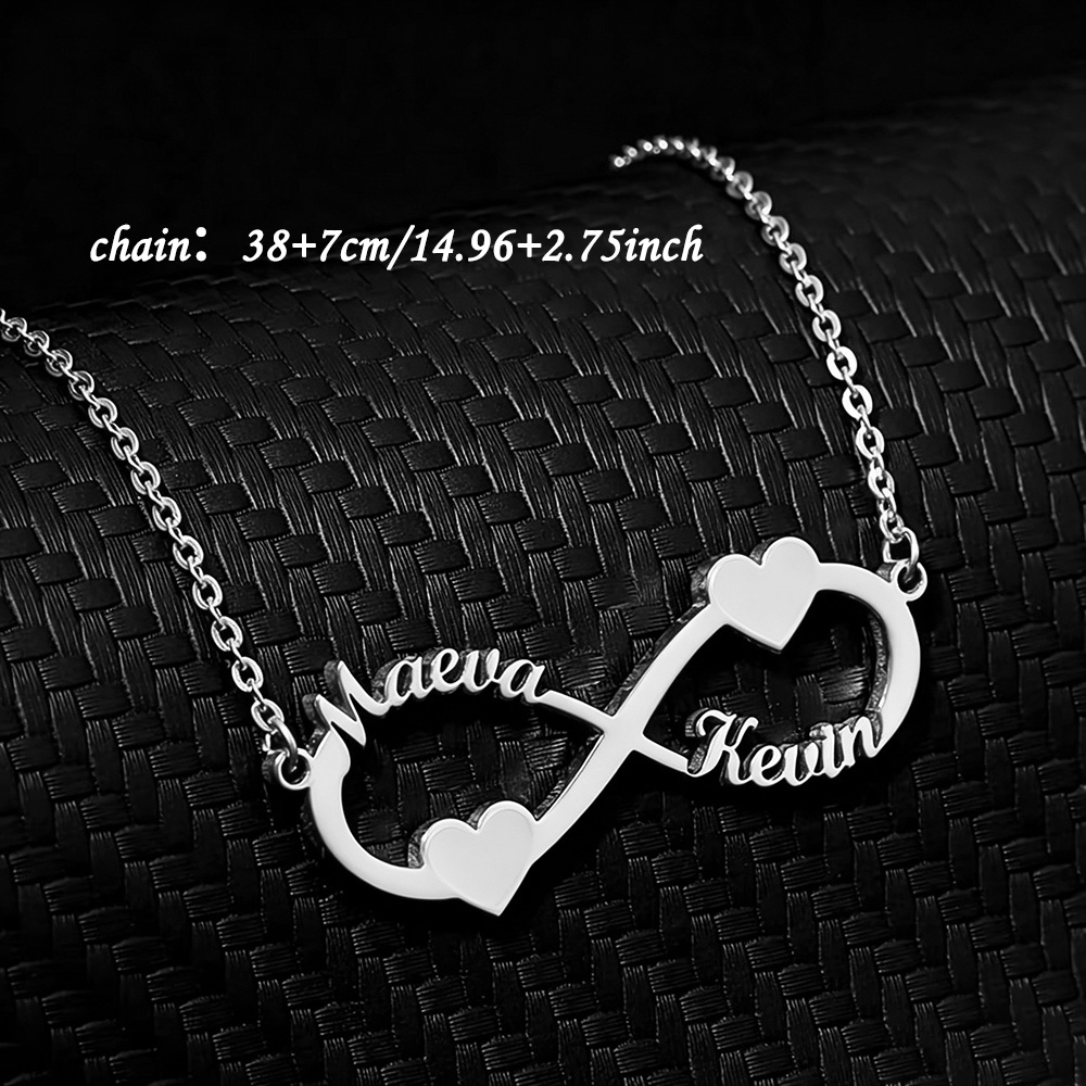 カスタムネームネックレス インフィニティハートペンダント ス - Custom Name Necklace Stainless Steel のレビューと価格