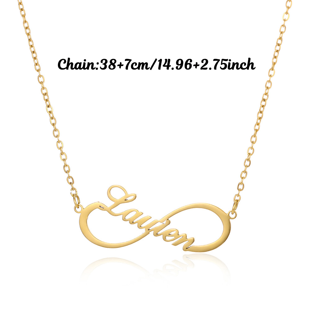 カスタム名インフィニティネックレス女性家族マザーパーソナライ - Custom Name Necklace Stainless Steel のレビューと価格