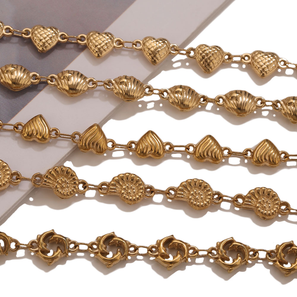 1M PVDゴールドステンレススチール製ハートスターフラワー - Body Jewelry のレビューと価格