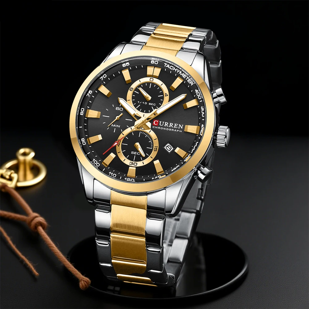 カレンカジュアルクォーツクロノスポーツ腕時計ブランド男性用ス - Watch Accessories のレビューと価格