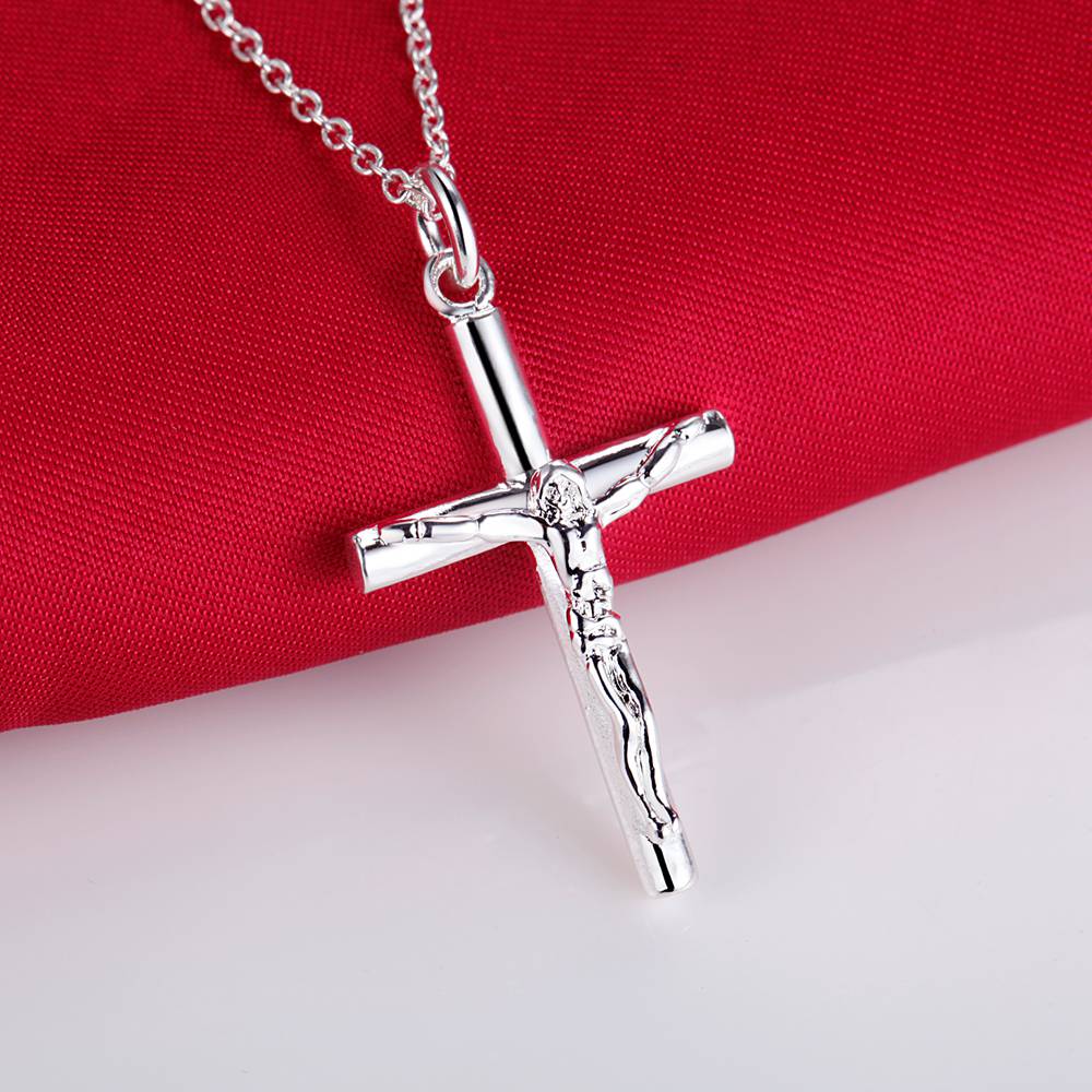 新しい 925 スターリングシルバーネックレスクロス男性女性 - 925 Sterling Silver Chain Necklace Men のレビューと価格