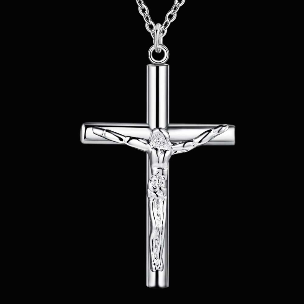 新しい 925 スターリングシルバーネックレスクロス男性女性 - 925 Sterling Silver Chain Necklace Men のレビューと価格