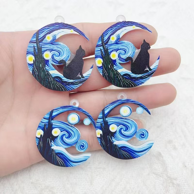 10 個クロスボーダーホット販売アクリルイヤリングゴッホの星 - Earrings のレビューと価格
