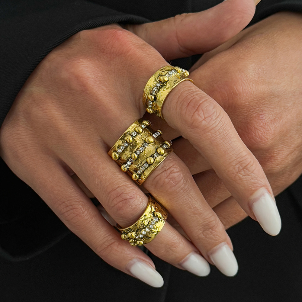 Ingemark 3 個ヴィンテージインレイラインストーン調 - Vintage Punk Knuckle Rings Set のレビューと価格