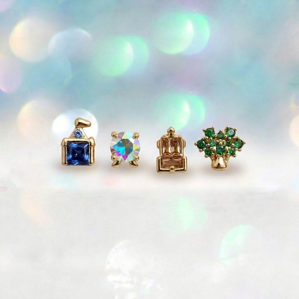 新しい絶妙なかわいい遊園地スタッドピアス女性ガールズファッシ - Earrings のレビューと価格