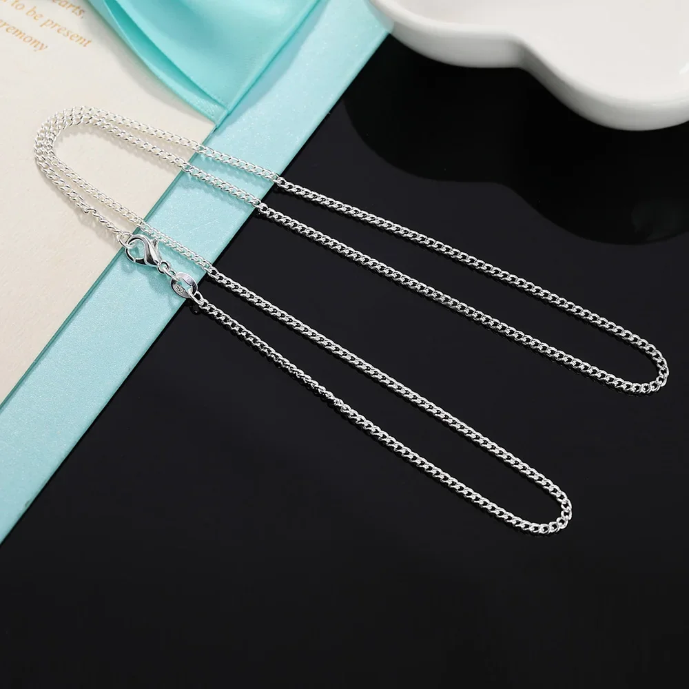 女性と男性のためのクラシックな925スターリングシルバーチェ - 925 Sterling Silver Chain Necklace Men のレビューと価格