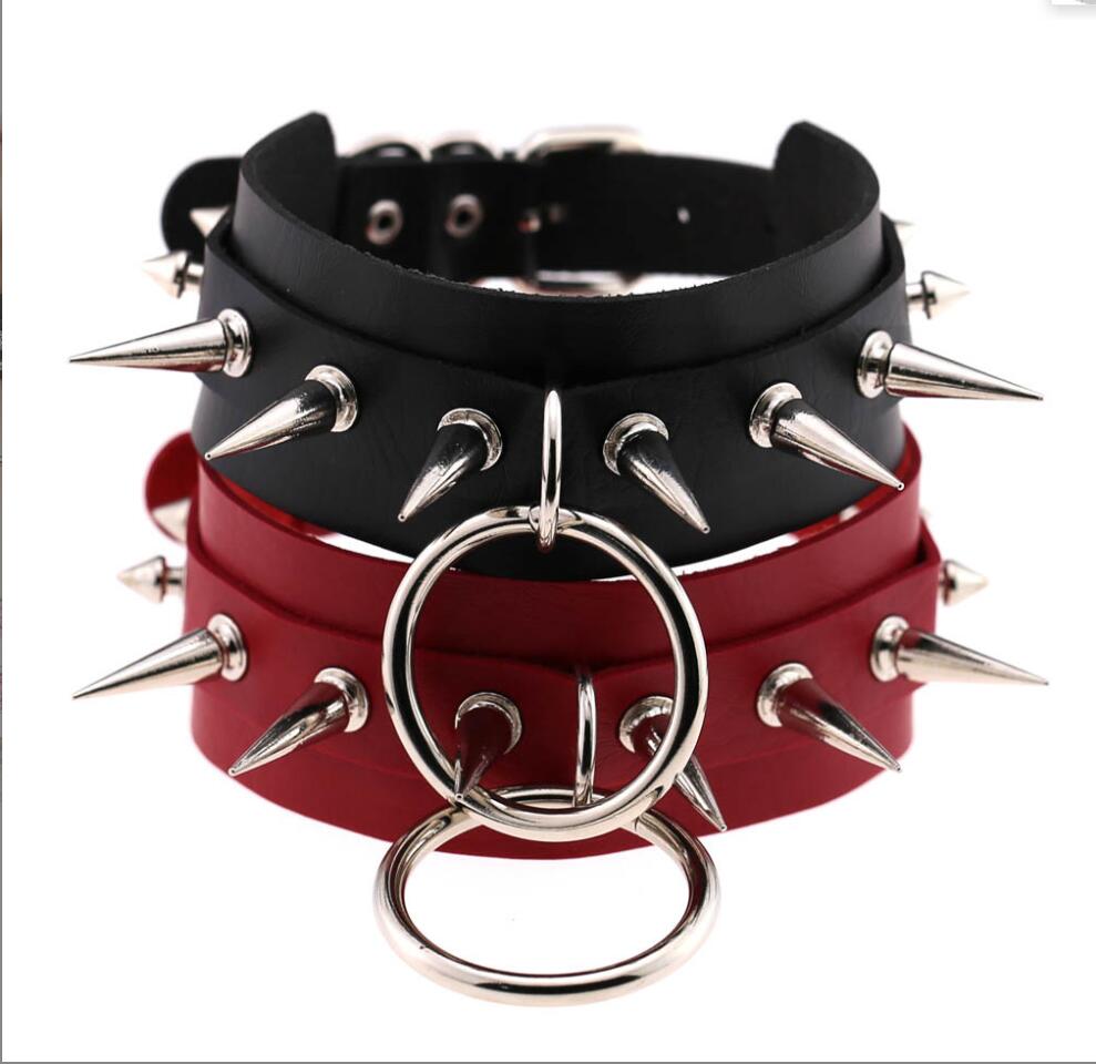 男性と女性のためのスパイクと金属のネックレス,宝石,パンク, - Goth Punk Spike Choker のレビューと価格