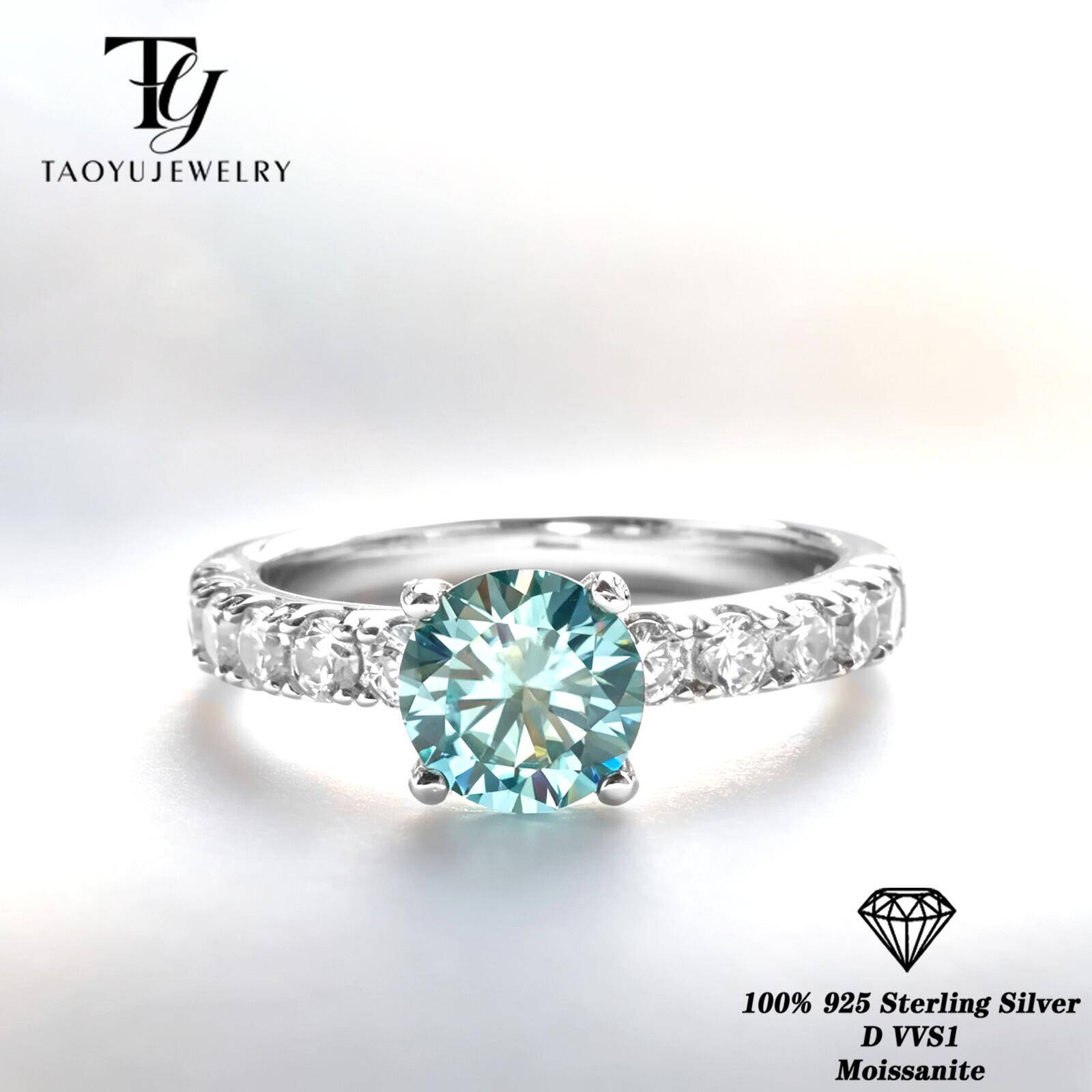 クラシック 1 カラット ブルーカラー モアッサナイト リン - Moissanite Engagement Ring 1 Carat のレビューと価格