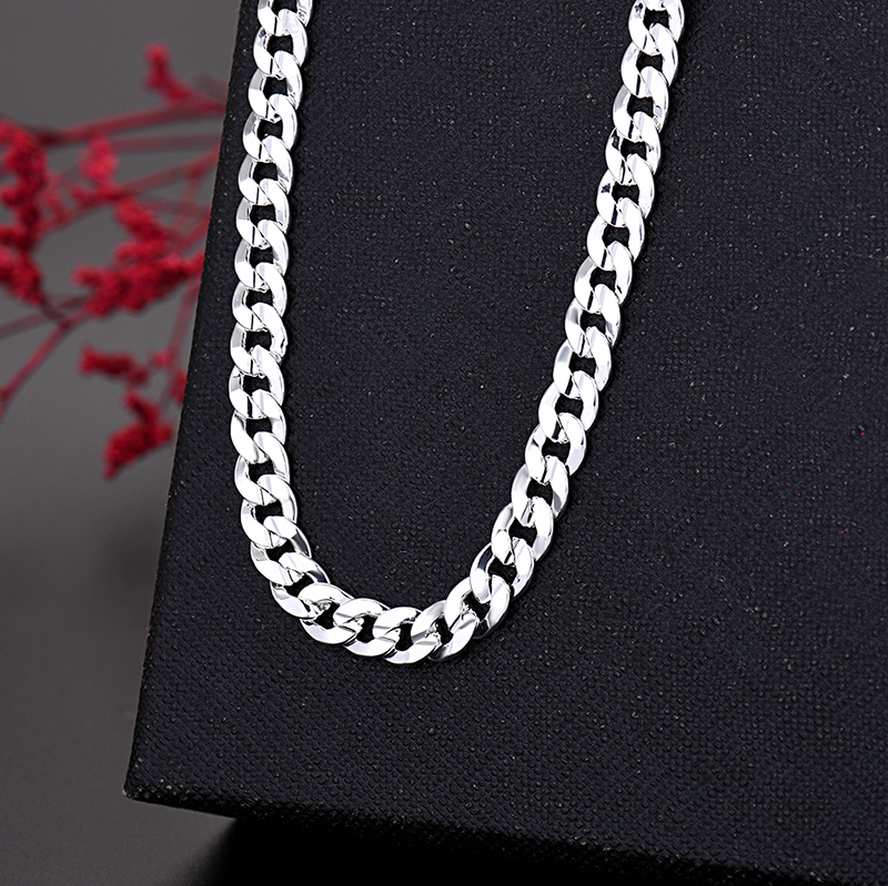 スターリングシルバー925のネックレス,ペンダント,7mmチ - Cuban Link Chain 12Mm のレビューと価格